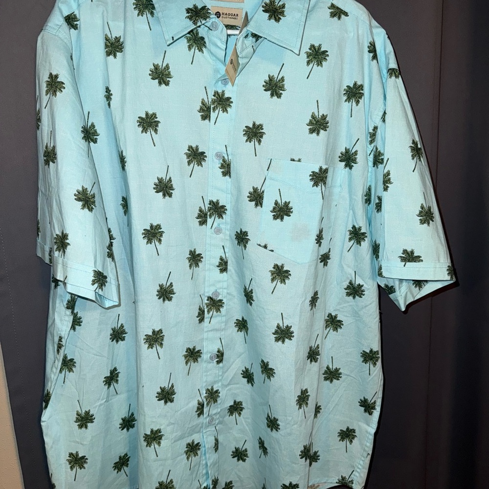 Cobian Aqua Palm Print Men's Casual Shirt